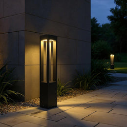 Dual-Frame LED Bollard Lights for Pathways – Waterproof Outdoor Garden Fixtures