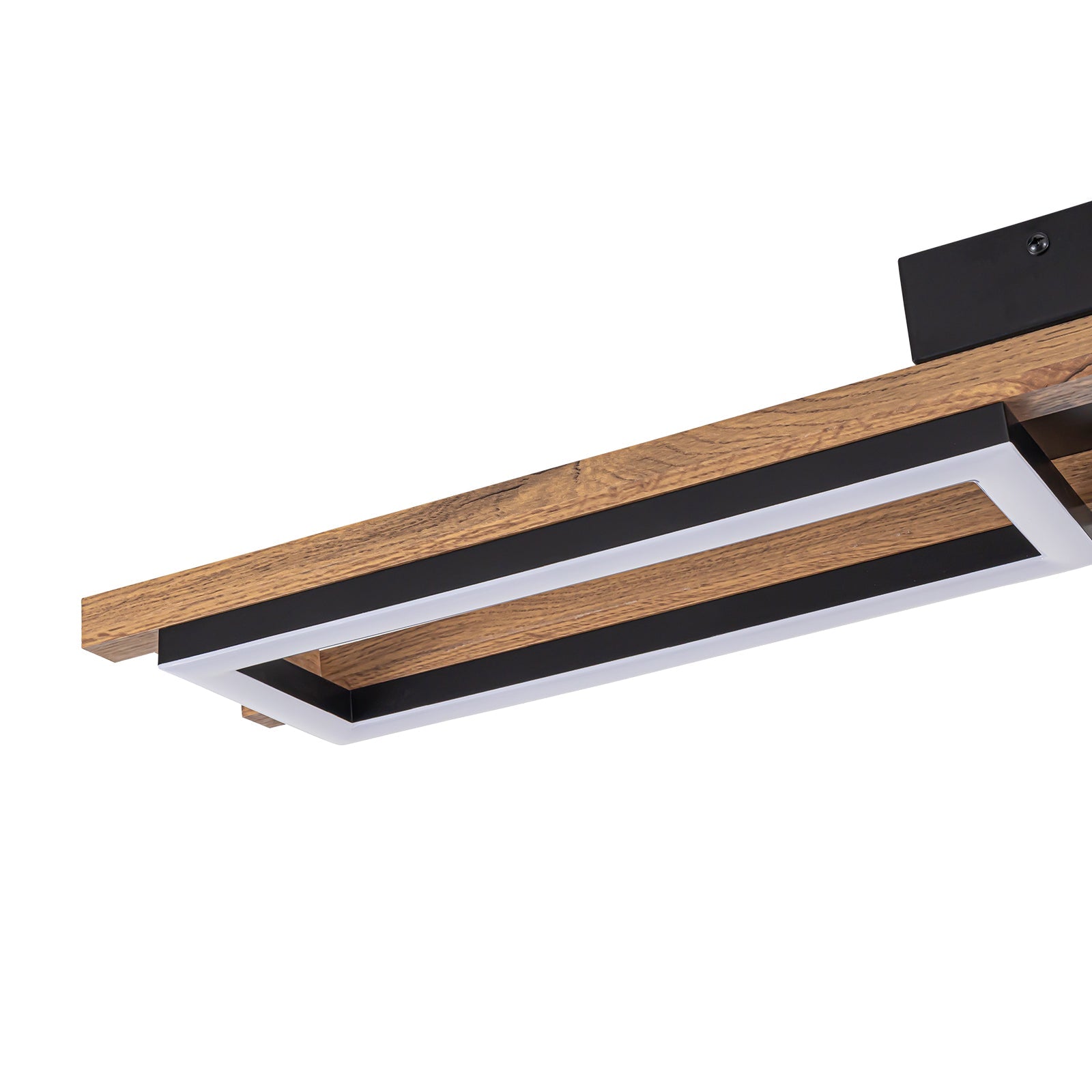 Ardyn Geometric Ceiling Light – Modern LED Wood Linear Flush Mount Ceiling Fixture