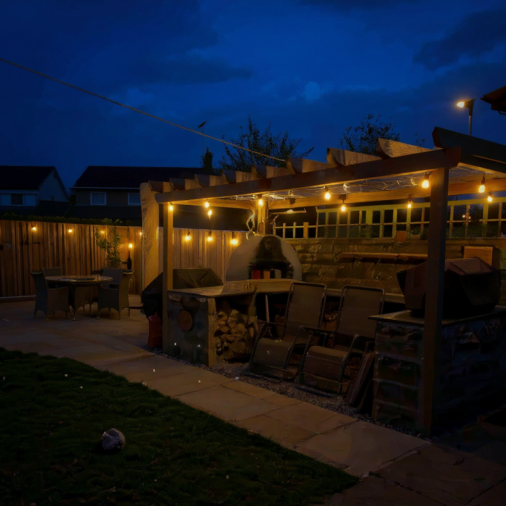 Patio Line Festoon Lights – IP65 Waterproof LED Outdoor String Lighting Fixture