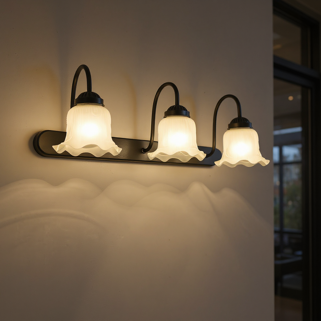 Floret Bell Glass Vanity Light – Classical Bathroom Mirror Fixture