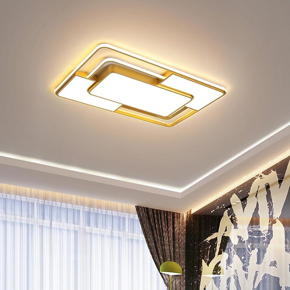 Lumisync LED Ceiling Light – Modern Geometric Flush Mount Fixture with Dimmable Remote Control