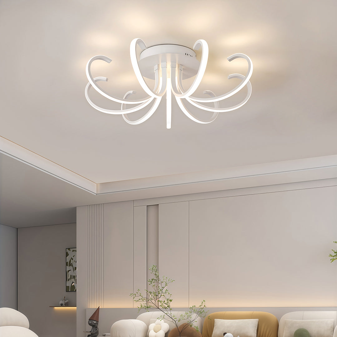 Curva Loop Flush Mount Ceiling Light – Modern Sculptural LED Ceiling Light for Interior Spaces