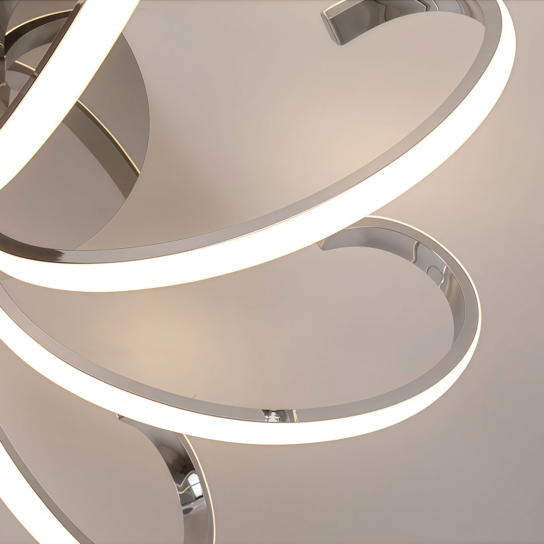 Curva Loop Flush Mount Ceiling Light – Modern Sculptural LED Ceiling Light for Interior Spaces
