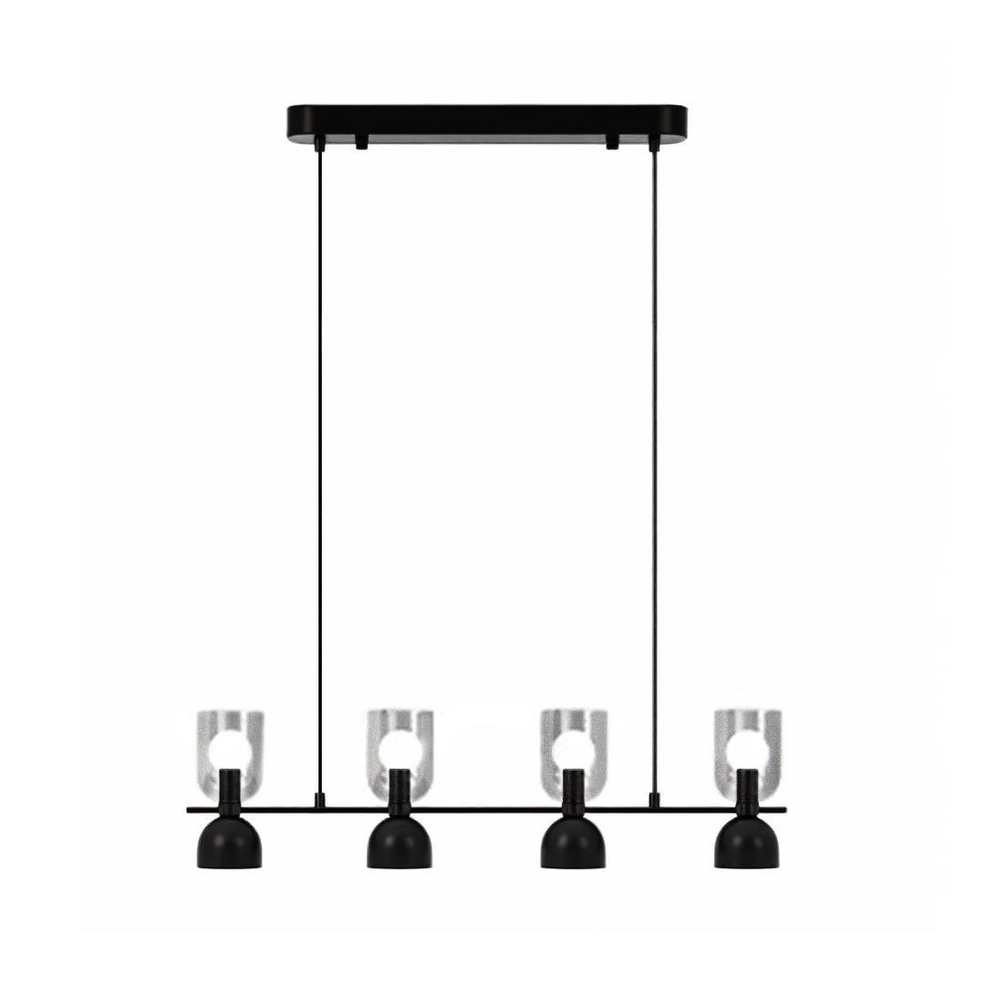 Quova Linear Pendant Light – Black Modern Kitchen Island Chandelier Dining Room Decorative Lighting