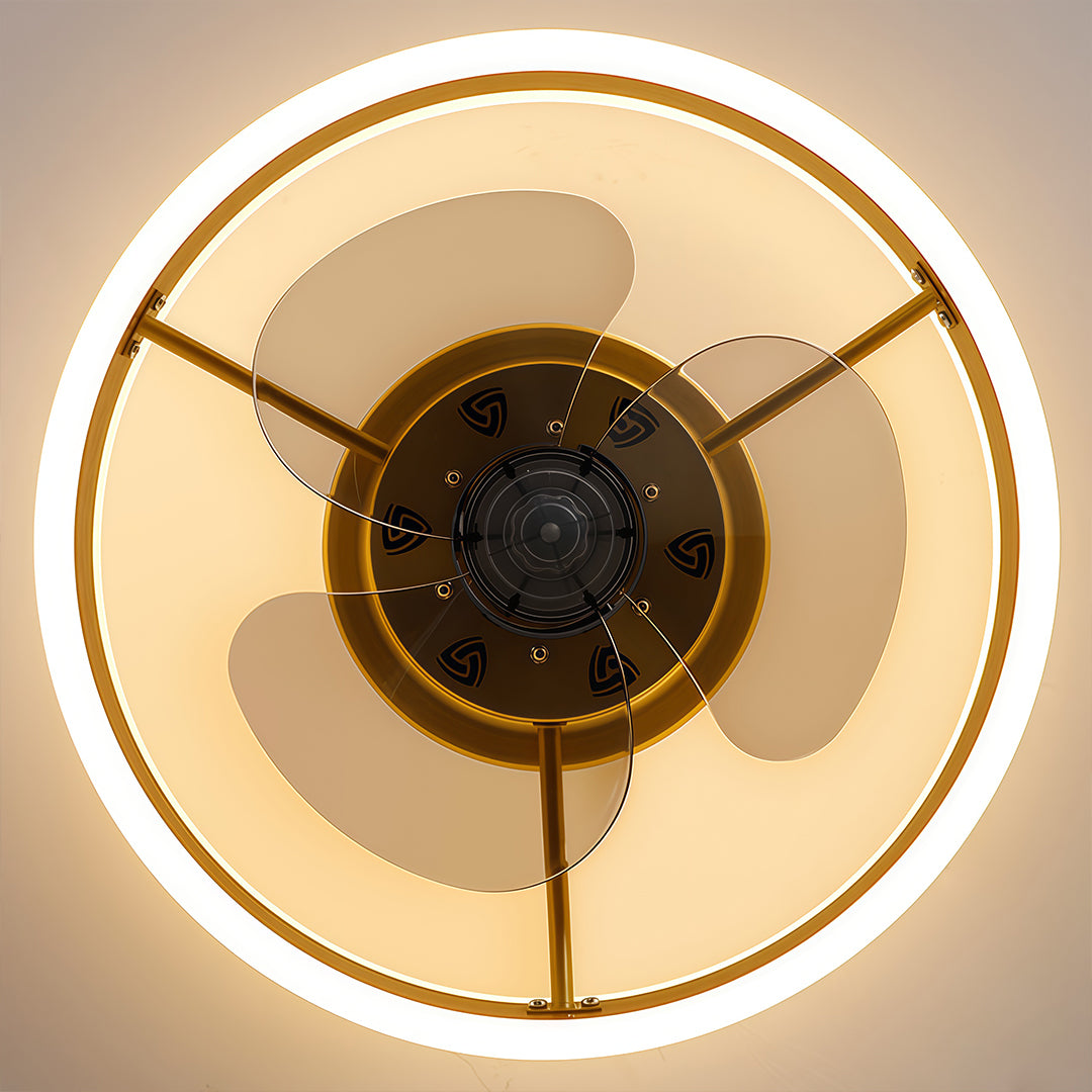 Aurelium Ceiling Fan Light – LED Gold Ring Flush Mount Modern Low Profile Ceiling Fixture