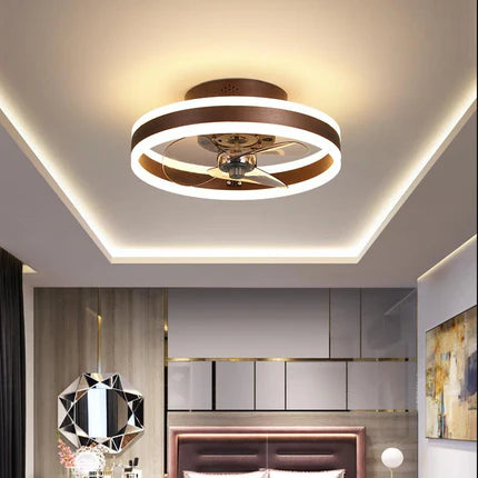 Aurelium Ceiling Fan Light – LED Gold Ring Flush Mount Modern Low Profile Ceiling Fixture