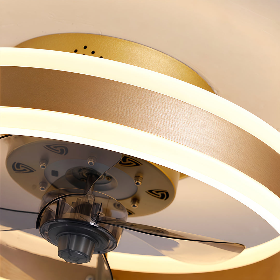 Aurelium Ceiling Fan Light – LED Gold Ring Flush Mount Modern Low Profile Ceiling Fixture