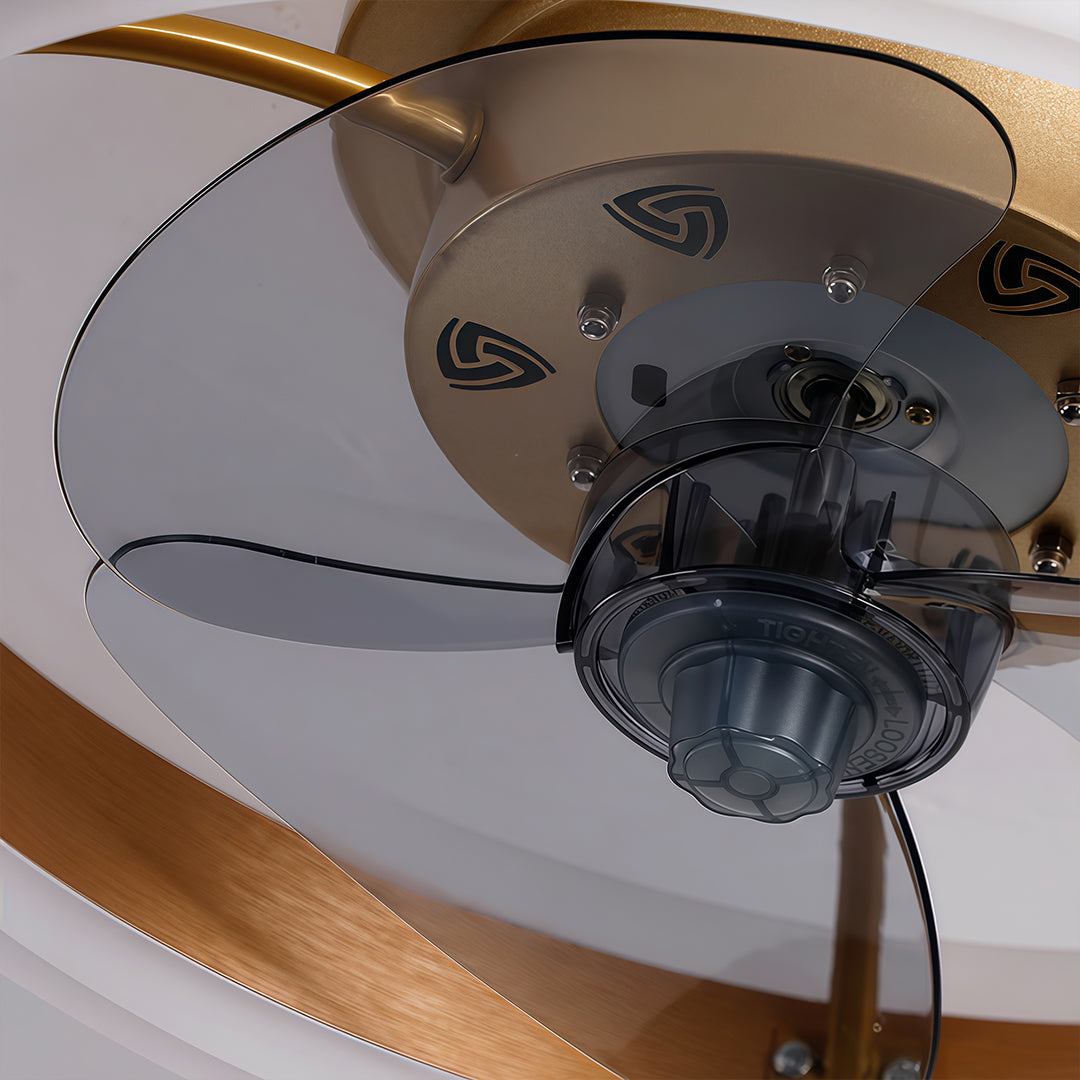 Aurelium Ceiling Fan Light – LED Gold Ring Flush Mount Modern Low Profile Ceiling Fixture