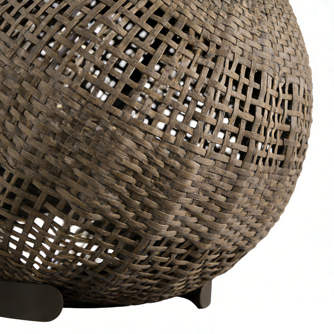 Ravello Woven Floor Lamp – Outdoor Rattan LED Sphere Patio Garden Ambient Lighting
