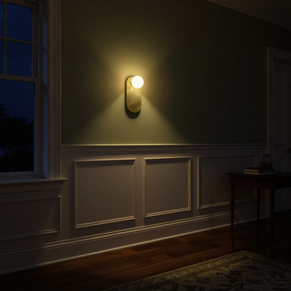 Jade Dome Wall Lamp – Natural Jade Stone Wall Lamp Warm Ambient Glow Bedroom Hallway