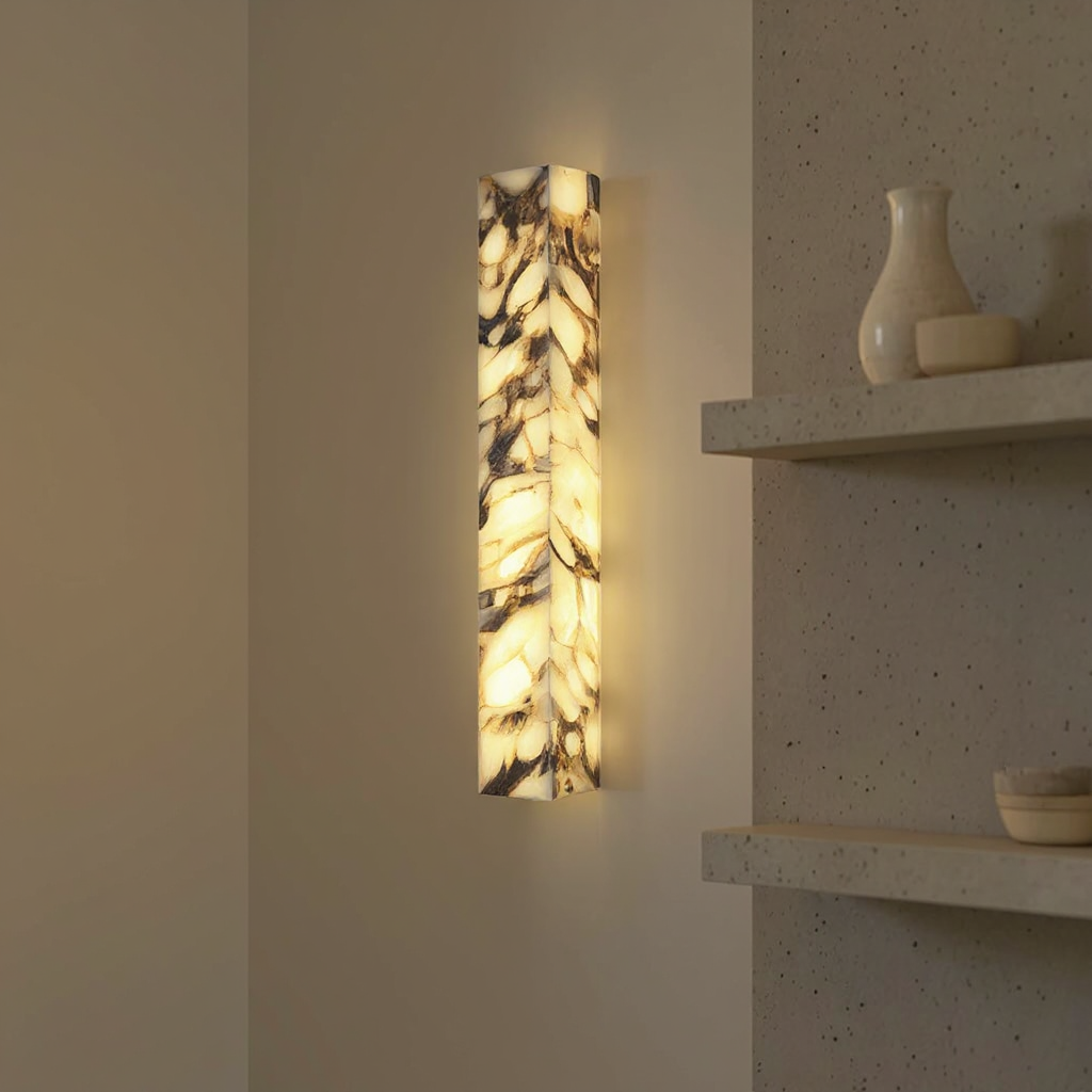 Quiet Marble Dome Wall Light – LED Ambient Marble Wall Light Fixture Modern Interiors