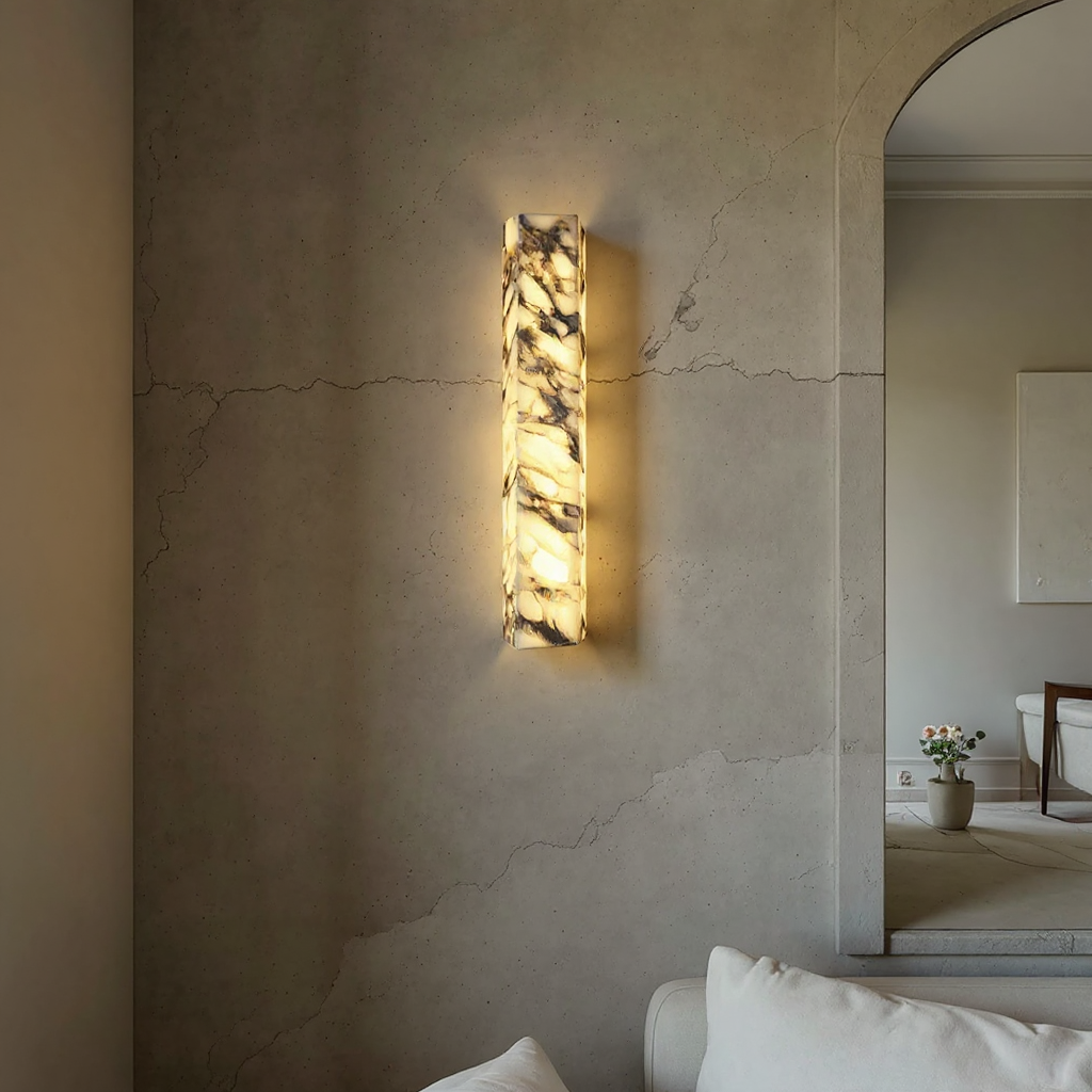 Quiet Marble Dome Wall Light – LED Ambient Marble Wall Light Fixture Modern Interiors