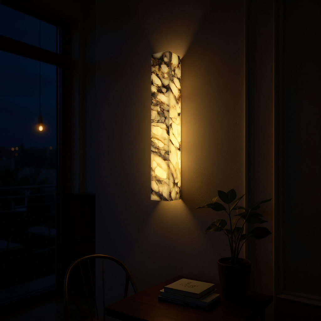 Quiet Marble Dome Wall Light – LED Ambient Marble Wall Light Fixture Modern Interiors