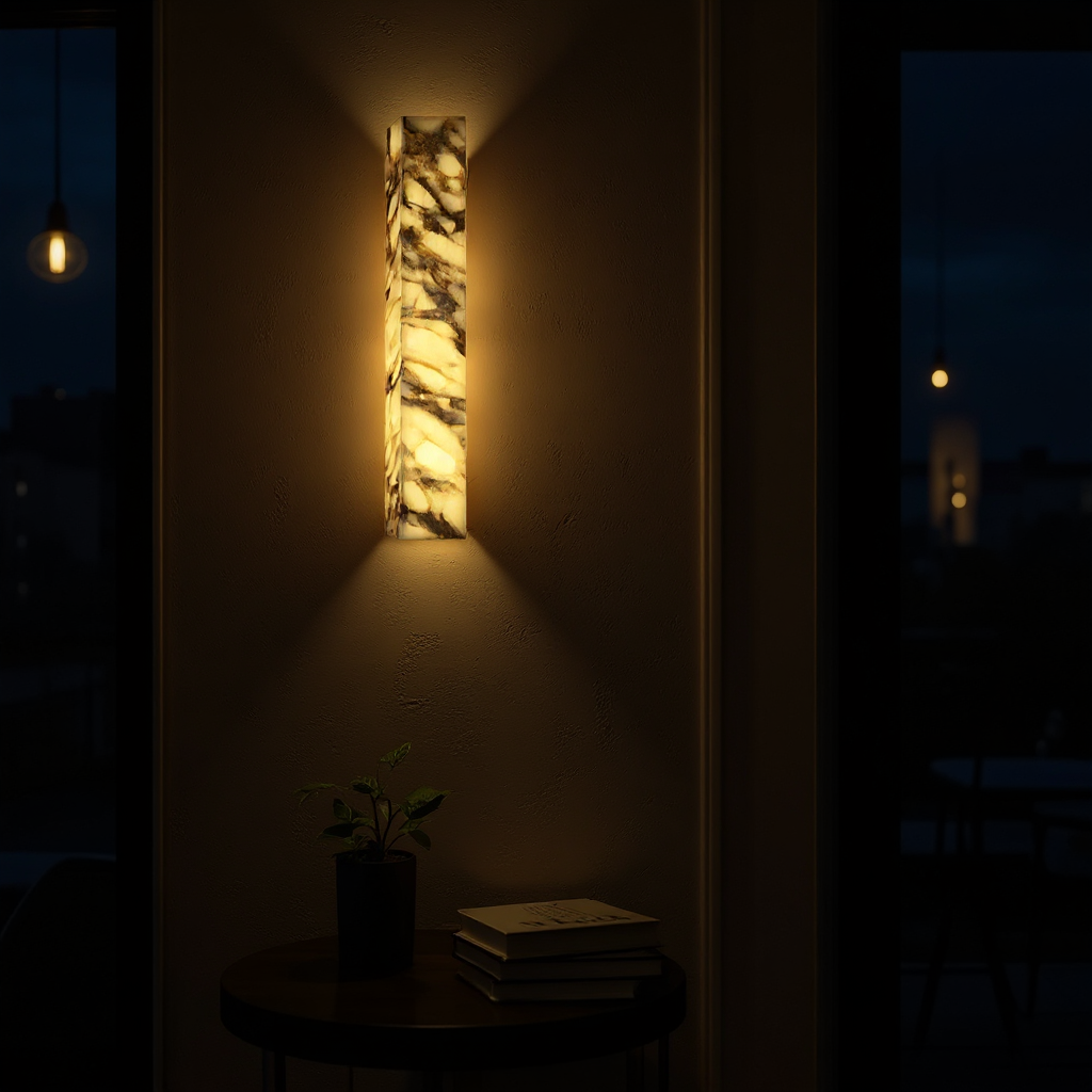 Quiet Marble Dome Wall Light – LED Ambient Marble Wall Light Fixture Modern Interiors