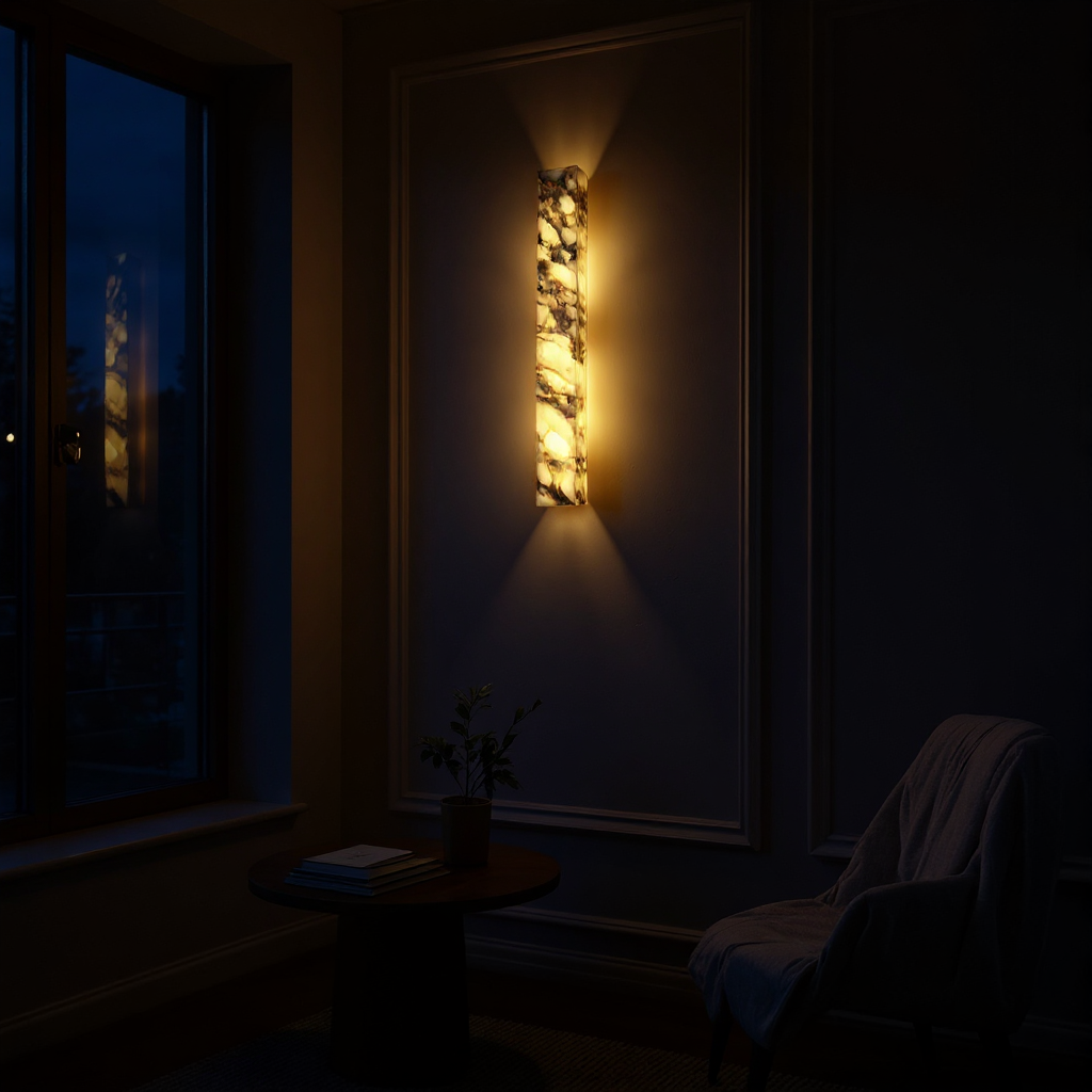 Quiet Marble Dome Wall Light – LED Ambient Marble Wall Light Fixture Modern Interiors