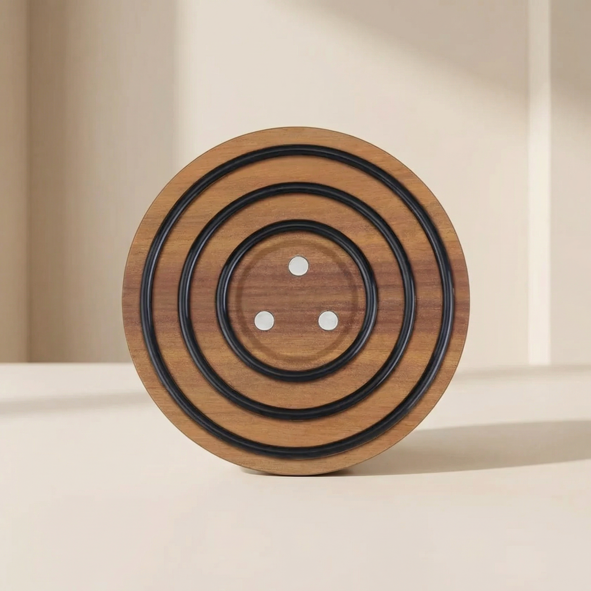 Orbita Trivet – Round Acacia Wood Hot Pot Stand Silicone Ring Kitchen Dining Table Decor
