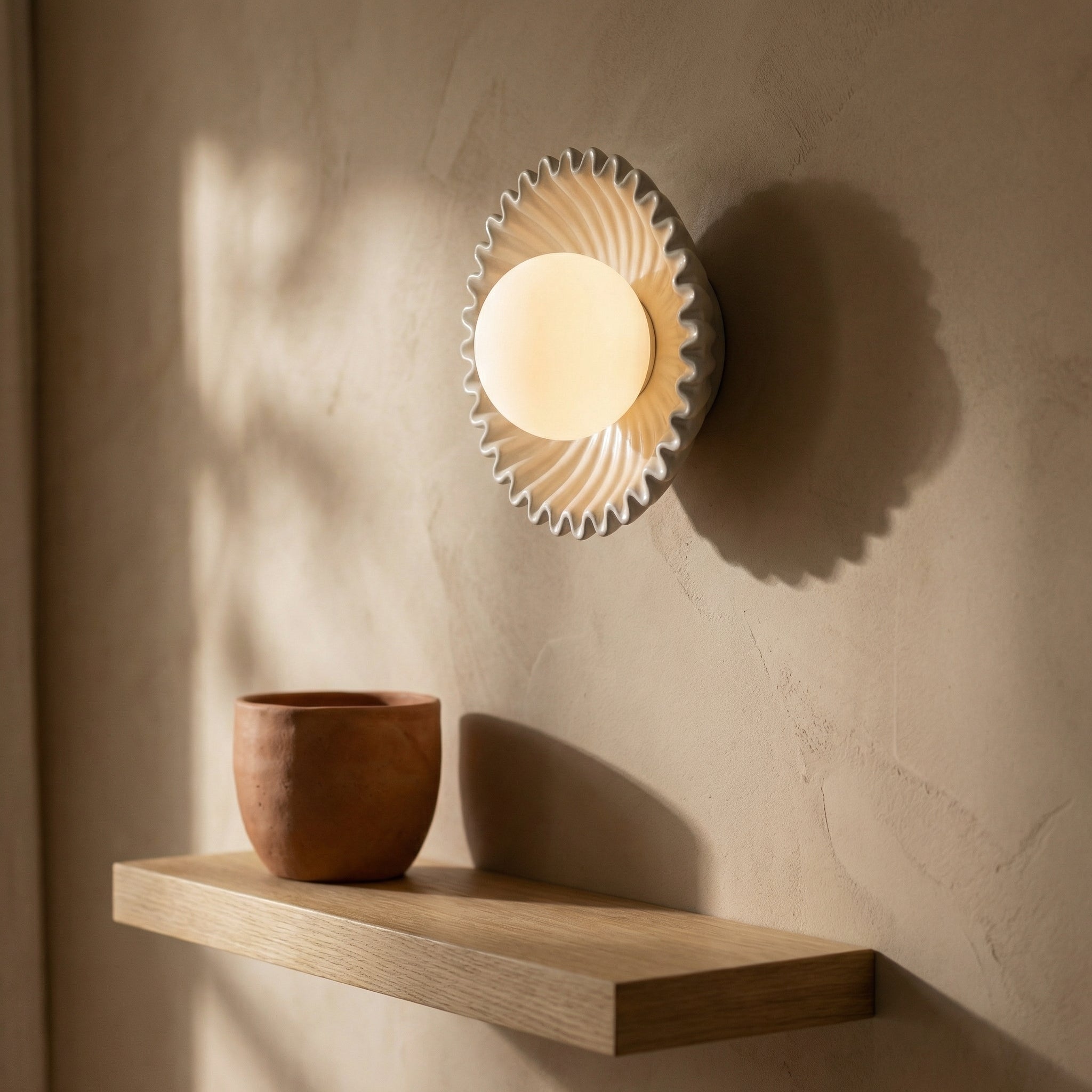 Solara Radiant Round Wall Sconce – Modern LED Sunburst Decorative Accent Sconce Light