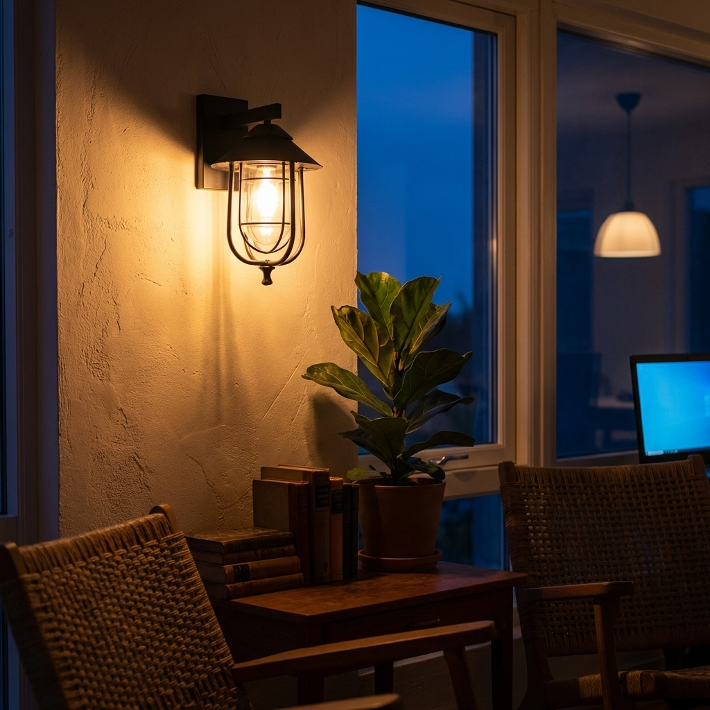 Lantern Utility Wall Sconce – Aluminum Clear Glass Wall Lighting Fixture