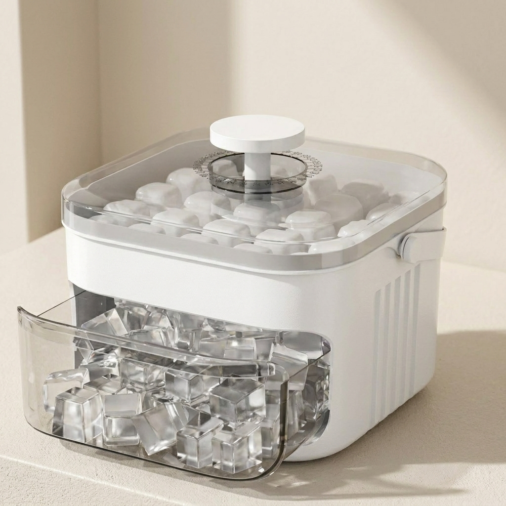 Glacix Chill Ice Maker – Double Layer Press Release Cube Tray Freezer Container Lid Storage Kitchen