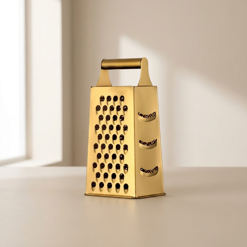 Luxen Gold Kitchen Grater – Stainless Steel Handheld Box Grater Shredder Kitchen Tool Decorative