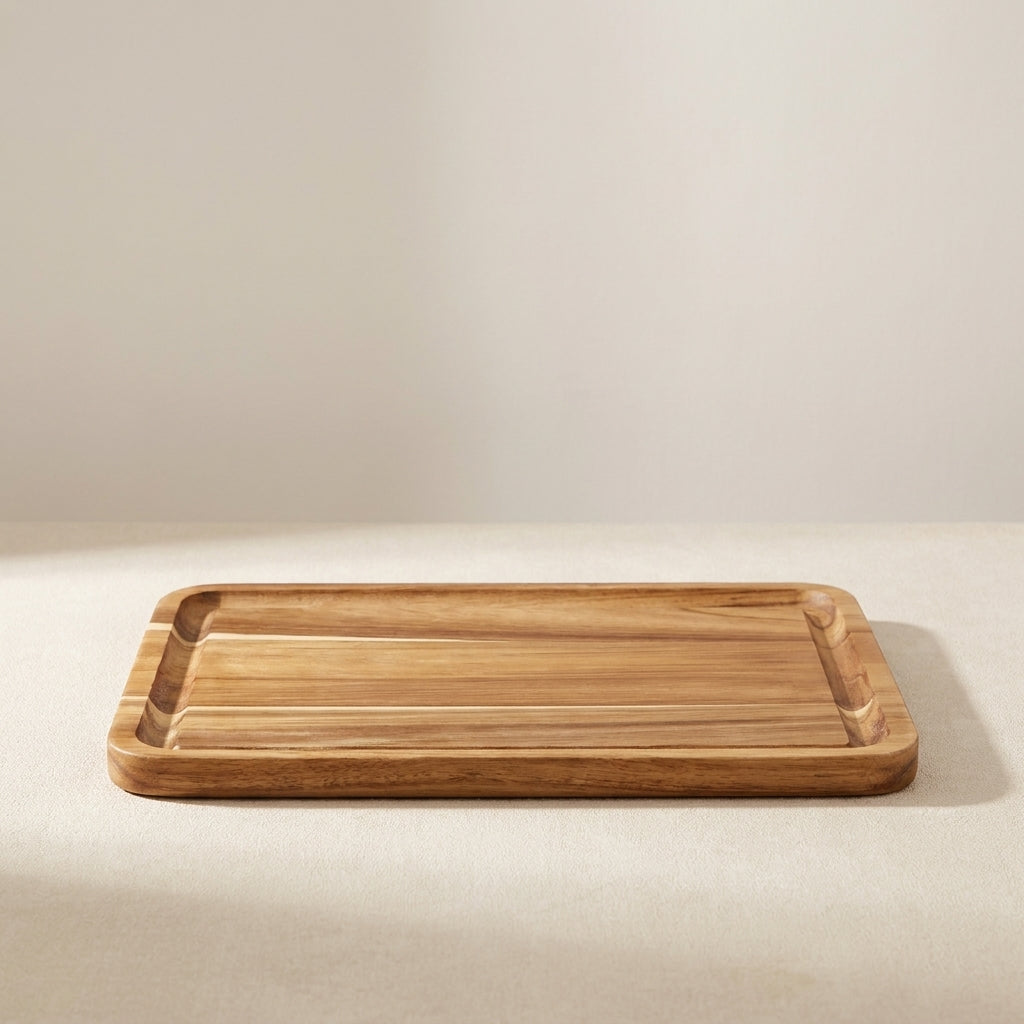 Timbren Acacia Cutting Board Set – Wood Butcher Block Juice Groove Kitchen Chopping Board 3 Sizes