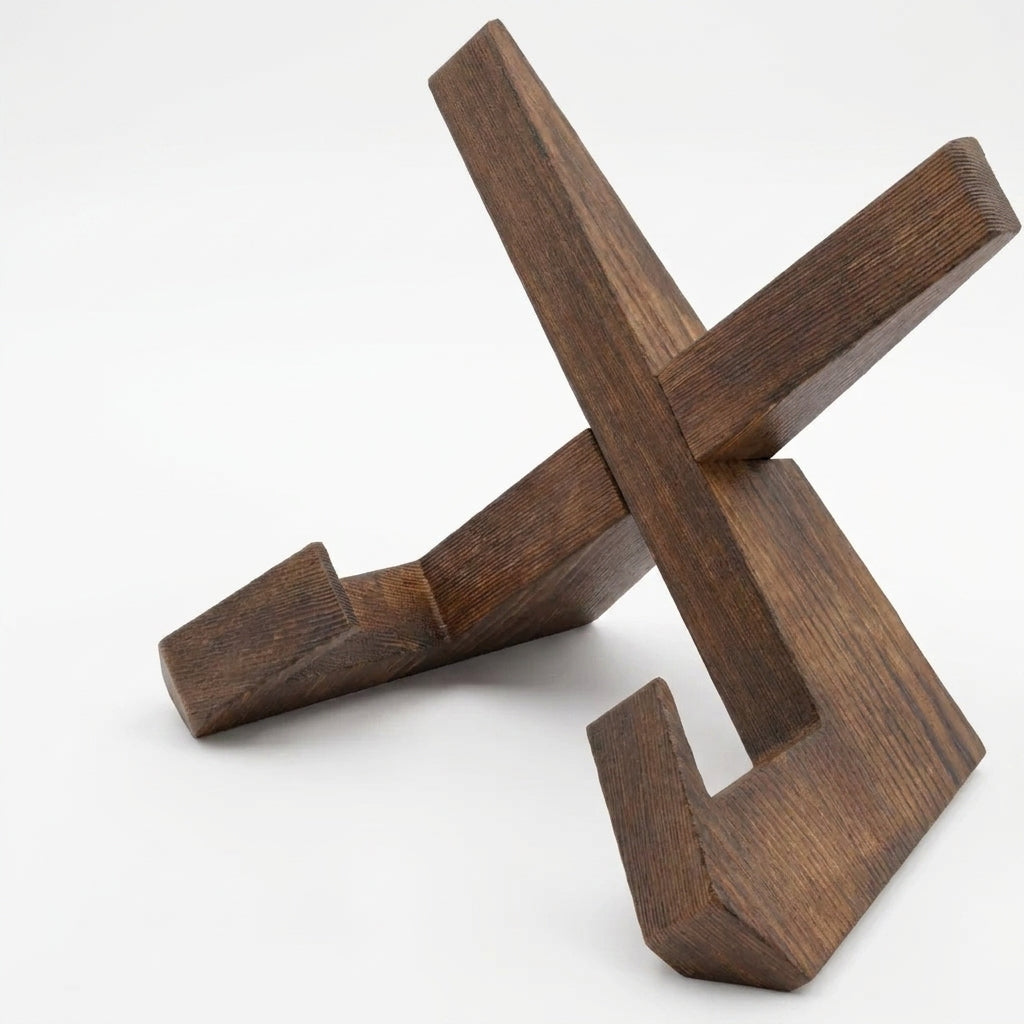 Timbrell Geometric Sculpture – Modern Wood Abstract Decorative Art Living Room Bedroom Office Display