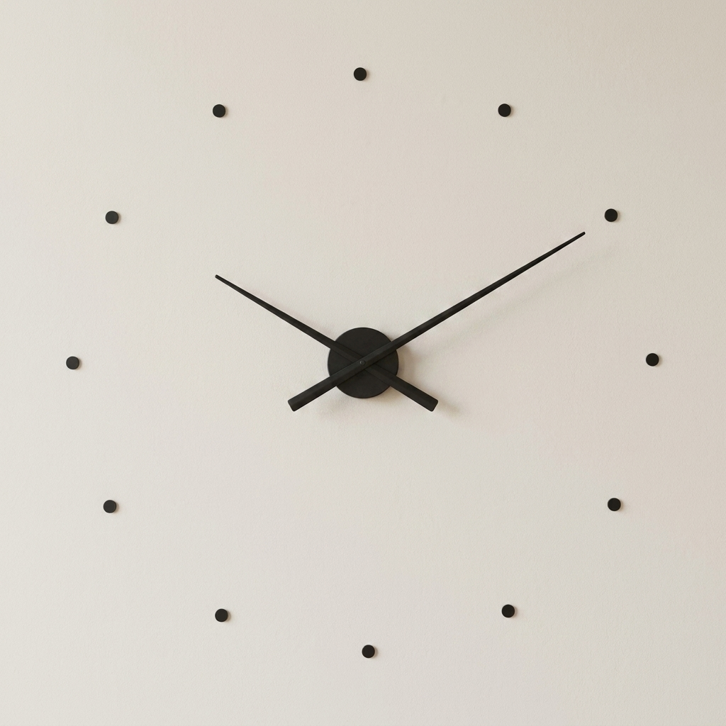 Cronos Minimalist Wall Clock – Large Modern Silent Black Metal Decorative Living Room Bedroom