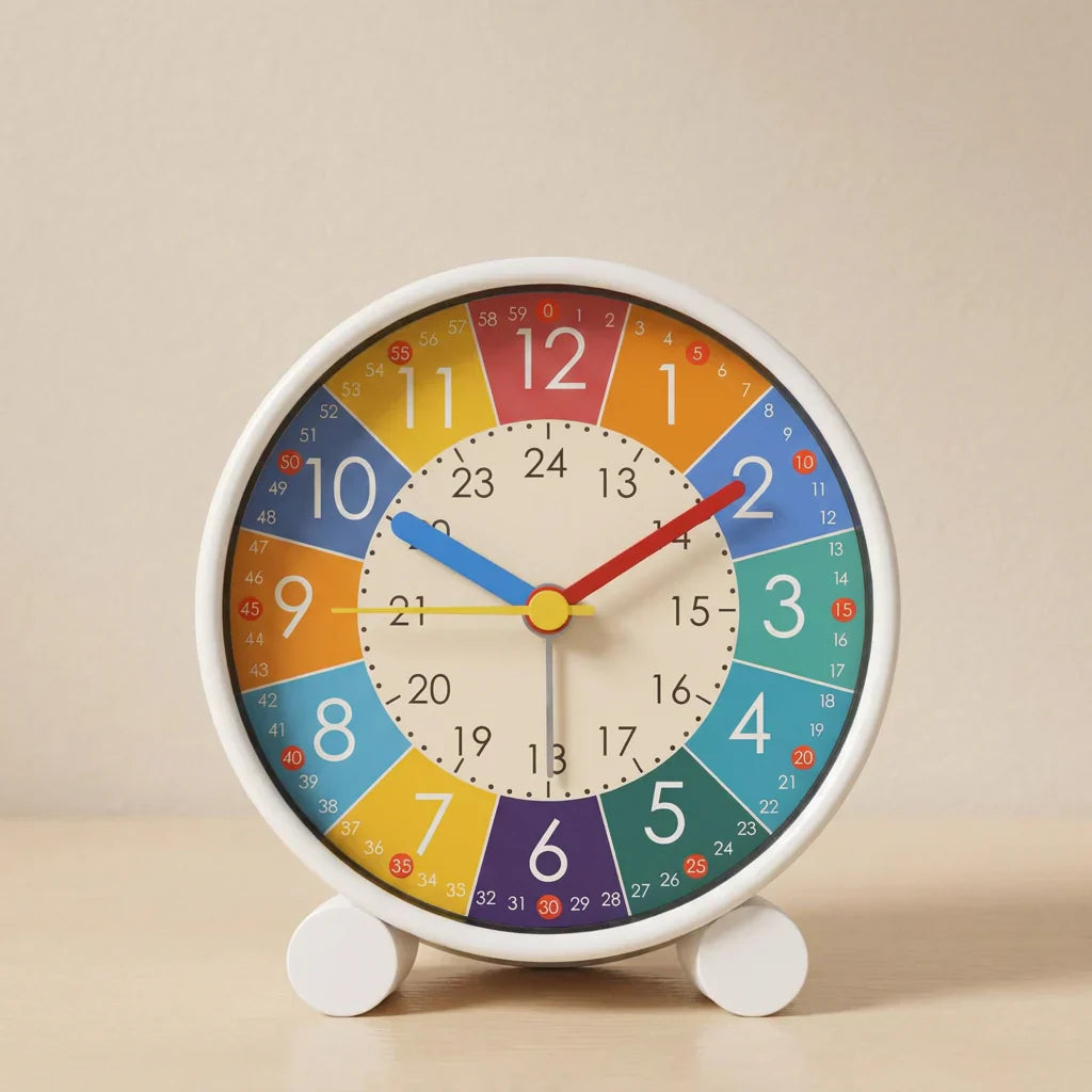 Chrono Kids Desk Clock – Colorful Educational 12 24 Hour Learning Analog Alarm Clock Bedroom