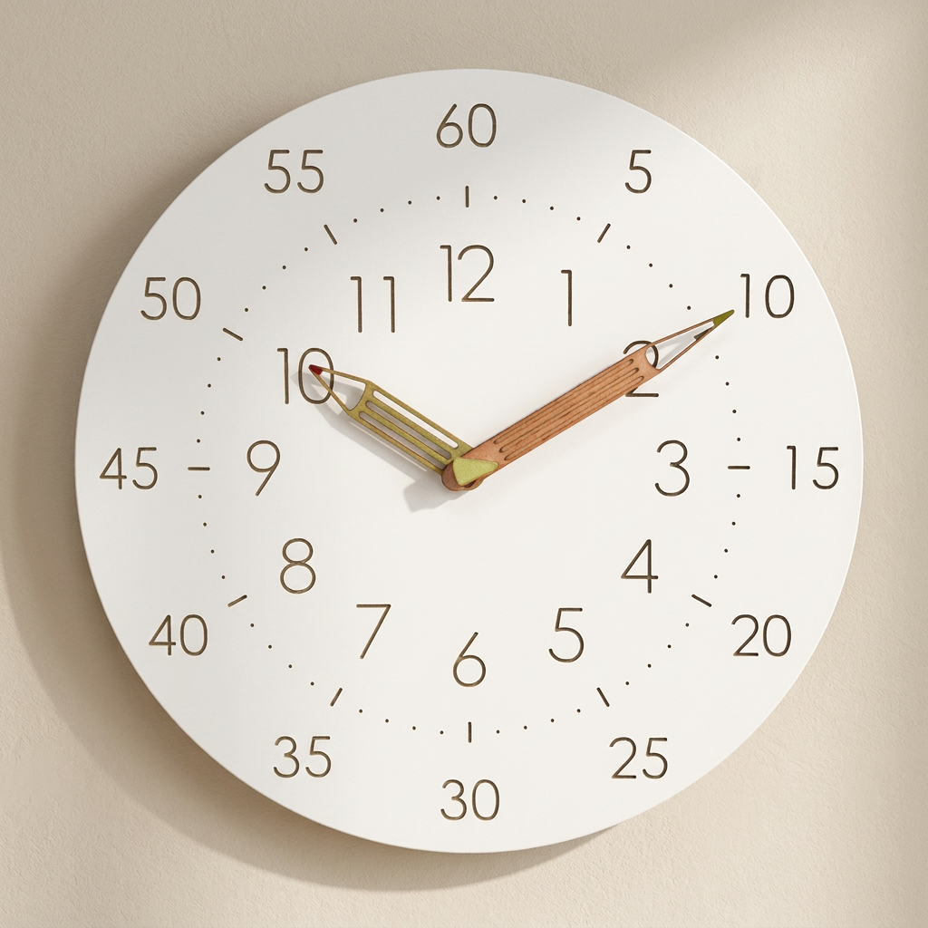 Cronox Teaching Wall Clock – Modern Silent Sweep Analog Kids Learning Dual Time Display Home Decor