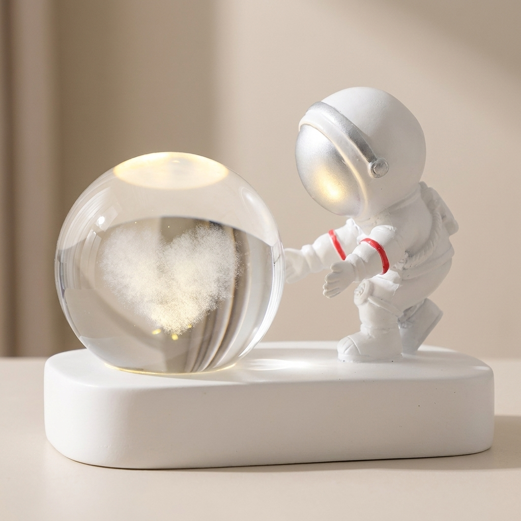 Cosmoré Astronaut Table Lamp – LED Crystal Ball Desk Light Bedroom Decorative Lighting USB Powered