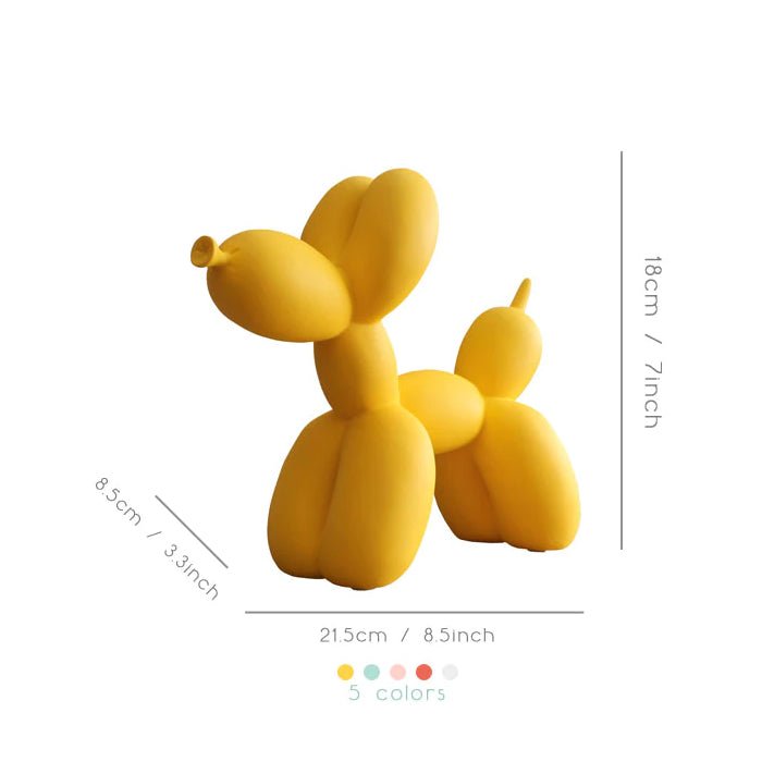 Ballooni Pup Sculpture – Modern Balloon Dog Decorative Art Figurine Living Room Bedroom Shelf Decor