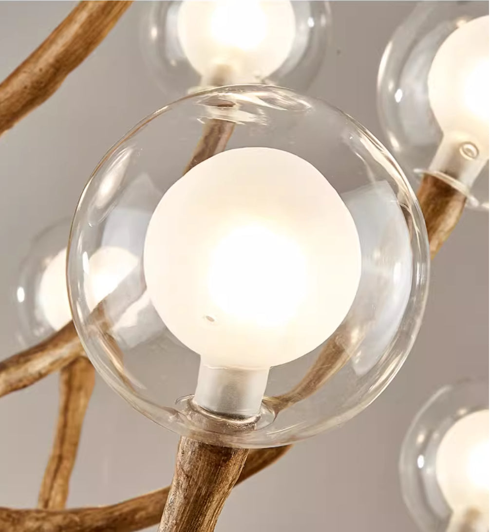 Canopy Glow Branch Chandelier – Modern Rustic Tree Style High Ceiling Pendant Light
