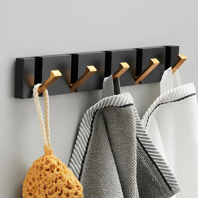 Kolvex Wall Mounted Coat Rack – Black Aluminum Bathroom Towel Hook Entryway Bedroom Organizer
