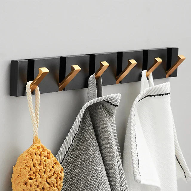 Kolvex Wall Mounted Coat Rack – Black Aluminum Bathroom Towel Hook Entryway Bedroom Organizer