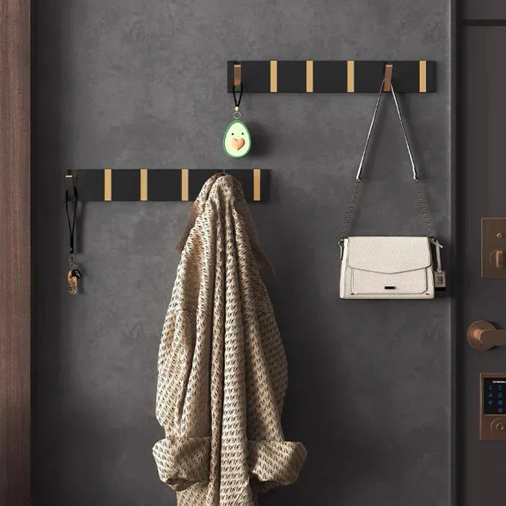 Kolvex Wall Mounted Coat Rack – Black Aluminum Bathroom Towel Hook Entryway Bedroom Organizer