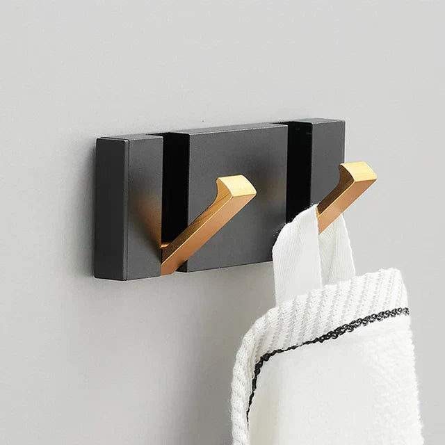 Kolvex Wall Mounted Coat Rack – Black Aluminum Bathroom Towel Hook Entryway Bedroom Organizer