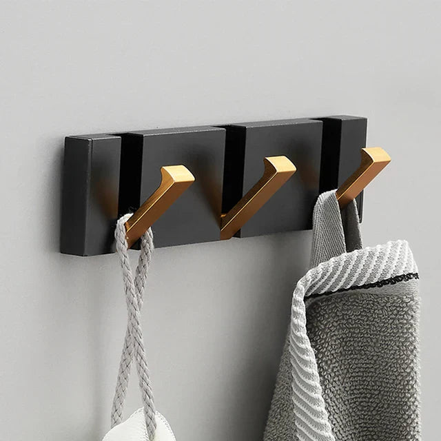 Kolvex Wall Mounted Coat Rack – Black Aluminum Bathroom Towel Hook Entryway Bedroom Organizer