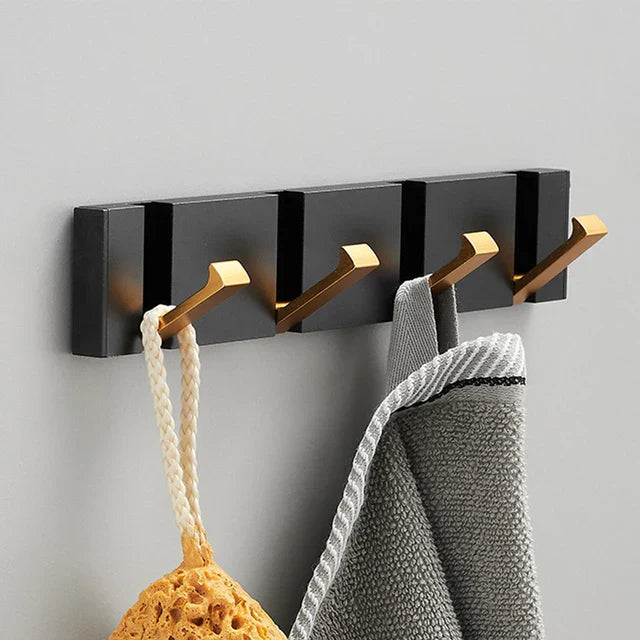 Kolvex Wall Mounted Coat Rack – Black Aluminum Bathroom Towel Hook Entryway Bedroom Organizer