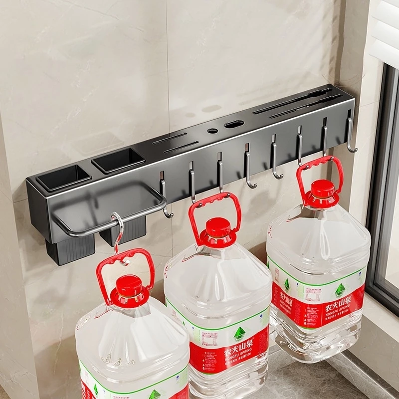 Valdren Multi Kitchen Organizer – Wall Mounted Knife Holder Utensil Rack Storage Aluminum Space Saver