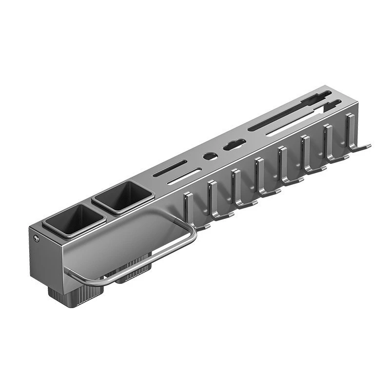 Valdren Multi Kitchen Organizer – Wall Mounted Knife Holder Utensil Rack Storage Aluminum Space Saver