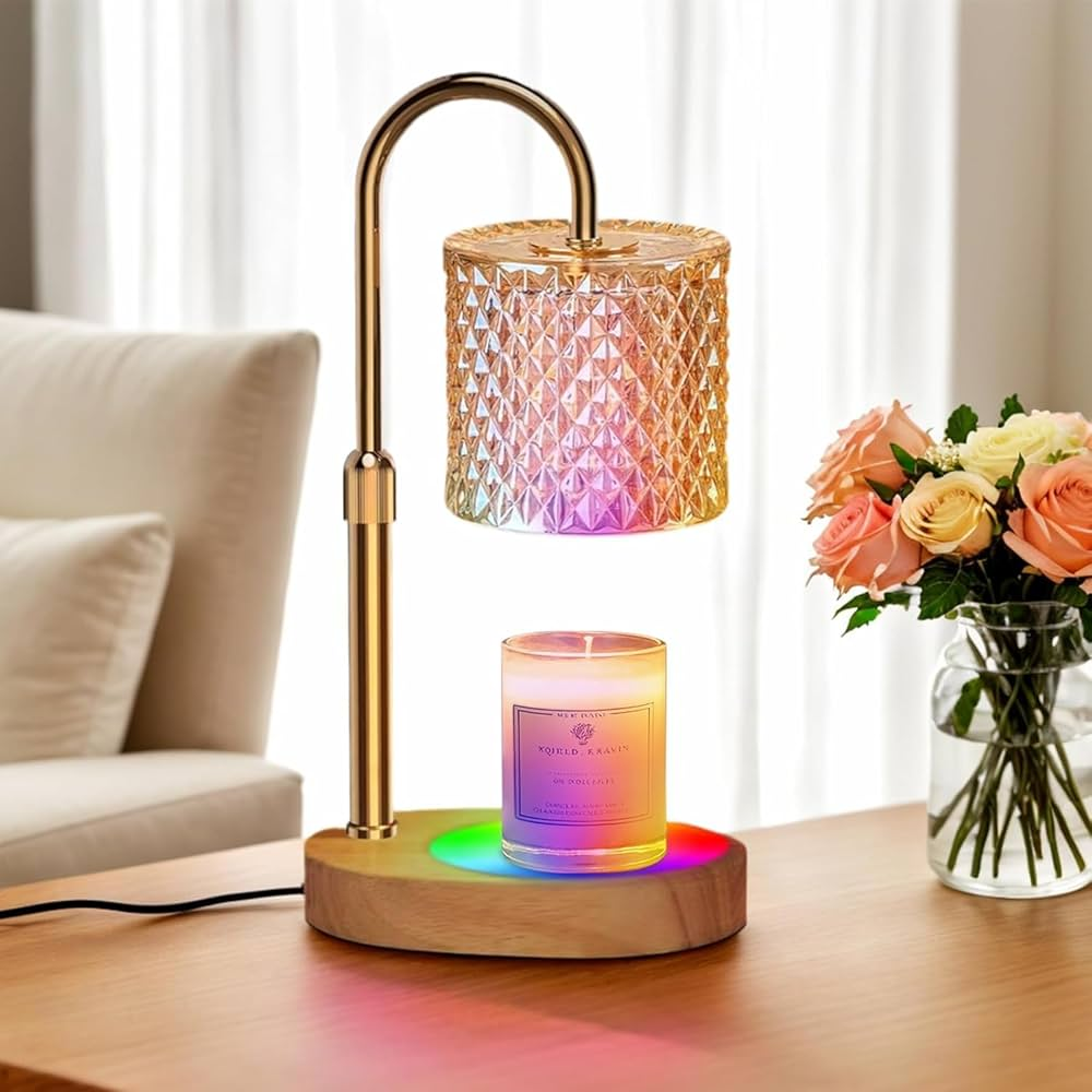 Prismera Table Lamp – Crystal Glass Candle Warmer LED Flameless Decorative Lighting Bedroom Living Room