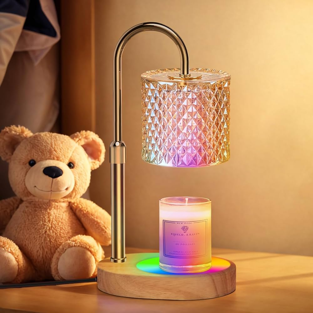 Prismera Table Lamp – Crystal Glass Candle Warmer LED Flameless Decorative Lighting Bedroom Living Room