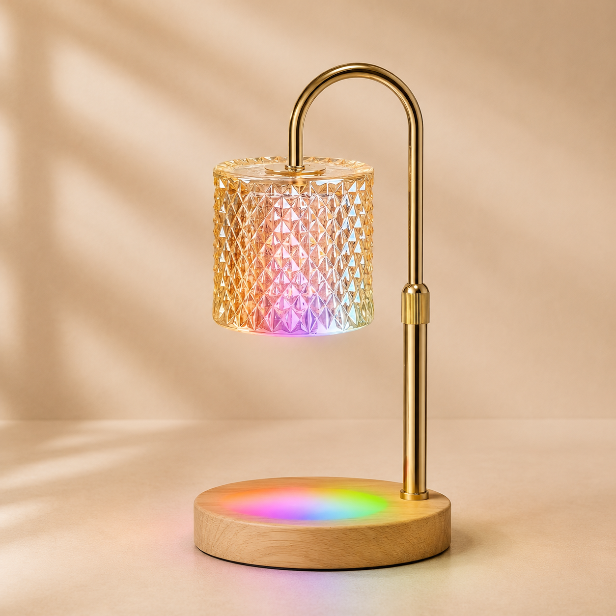 Prismera Table Lamp – Crystal Glass Candle Warmer LED Flameless Decorative Lighting Bedroom Living Room
