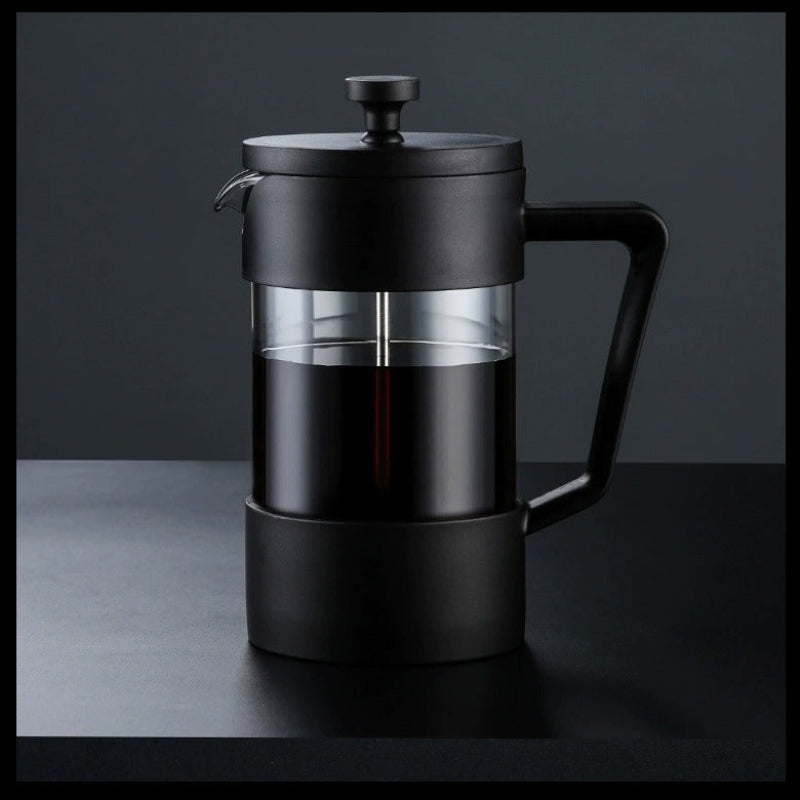 Brewton Press Coffee Maker – French Press Heat Resistant Glass Black Matte Kitchen Coffee Brewer