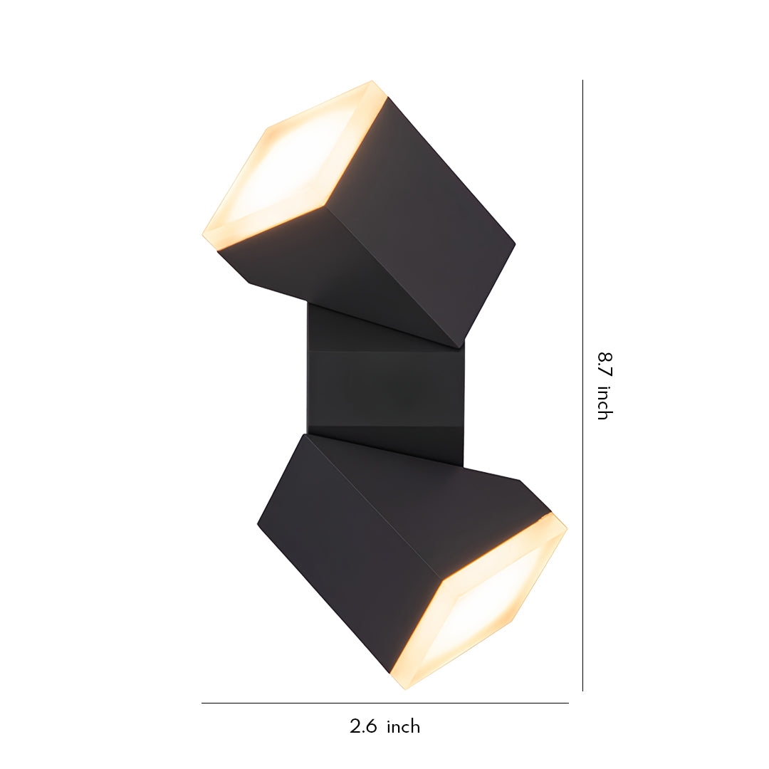 Axis Dual Cube Wall Lamp – Adjustable LED Outdoor Wall Light Fixture