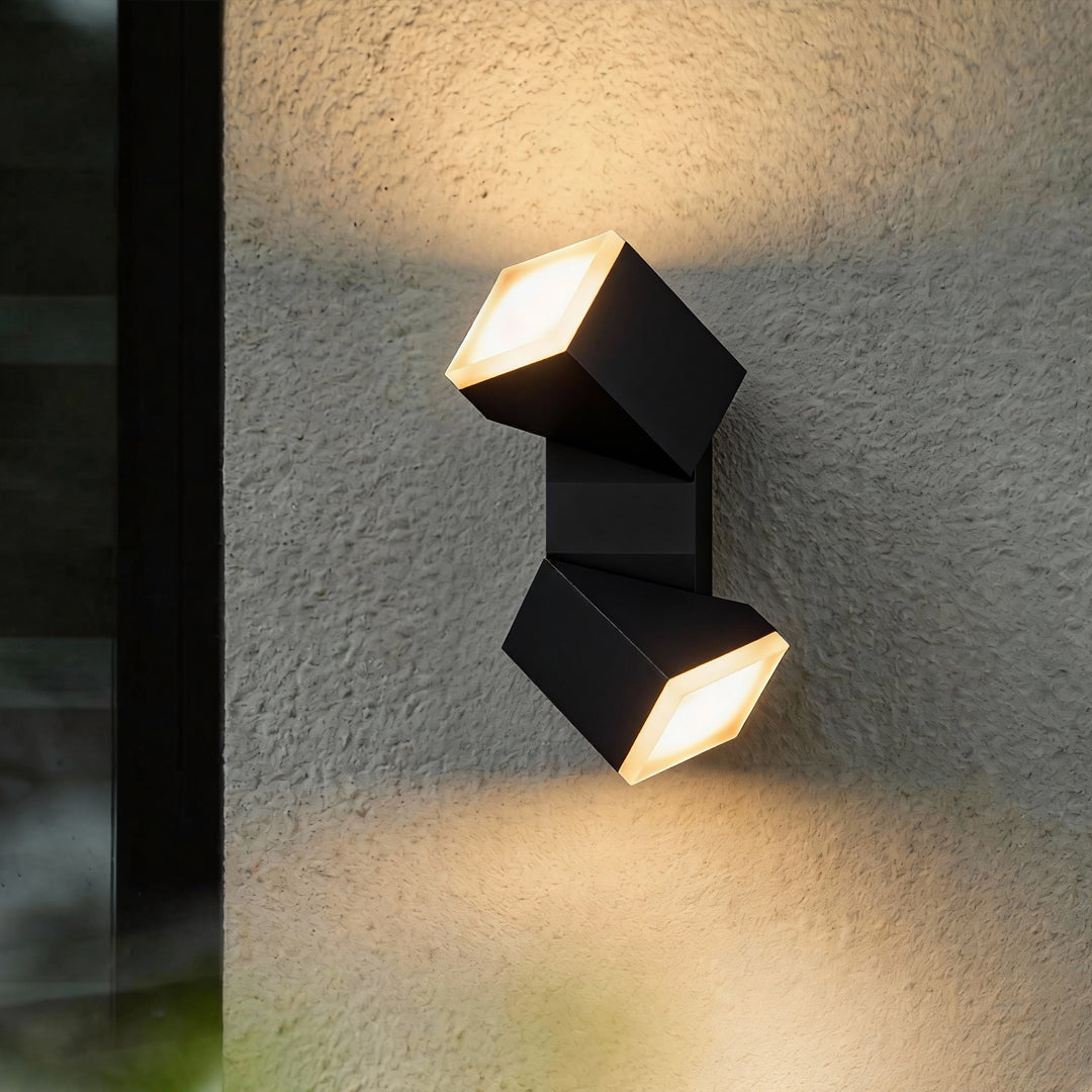 Axis Dual Cube Wall Lamp – Adjustable LED Outdoor Wall Light Fixture