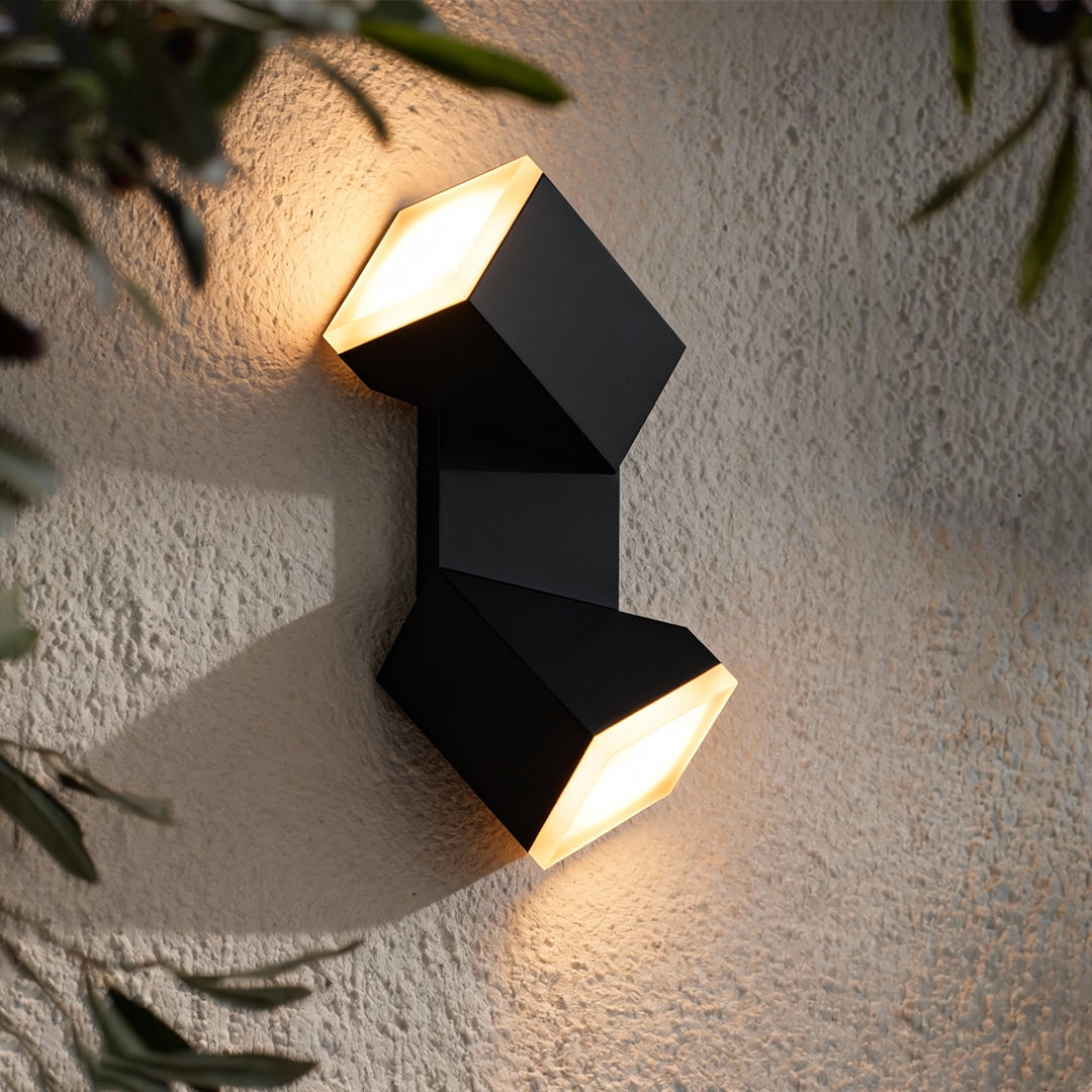 Axis Dual Cube Wall Lamp – Adjustable LED Outdoor Wall Light Fixture