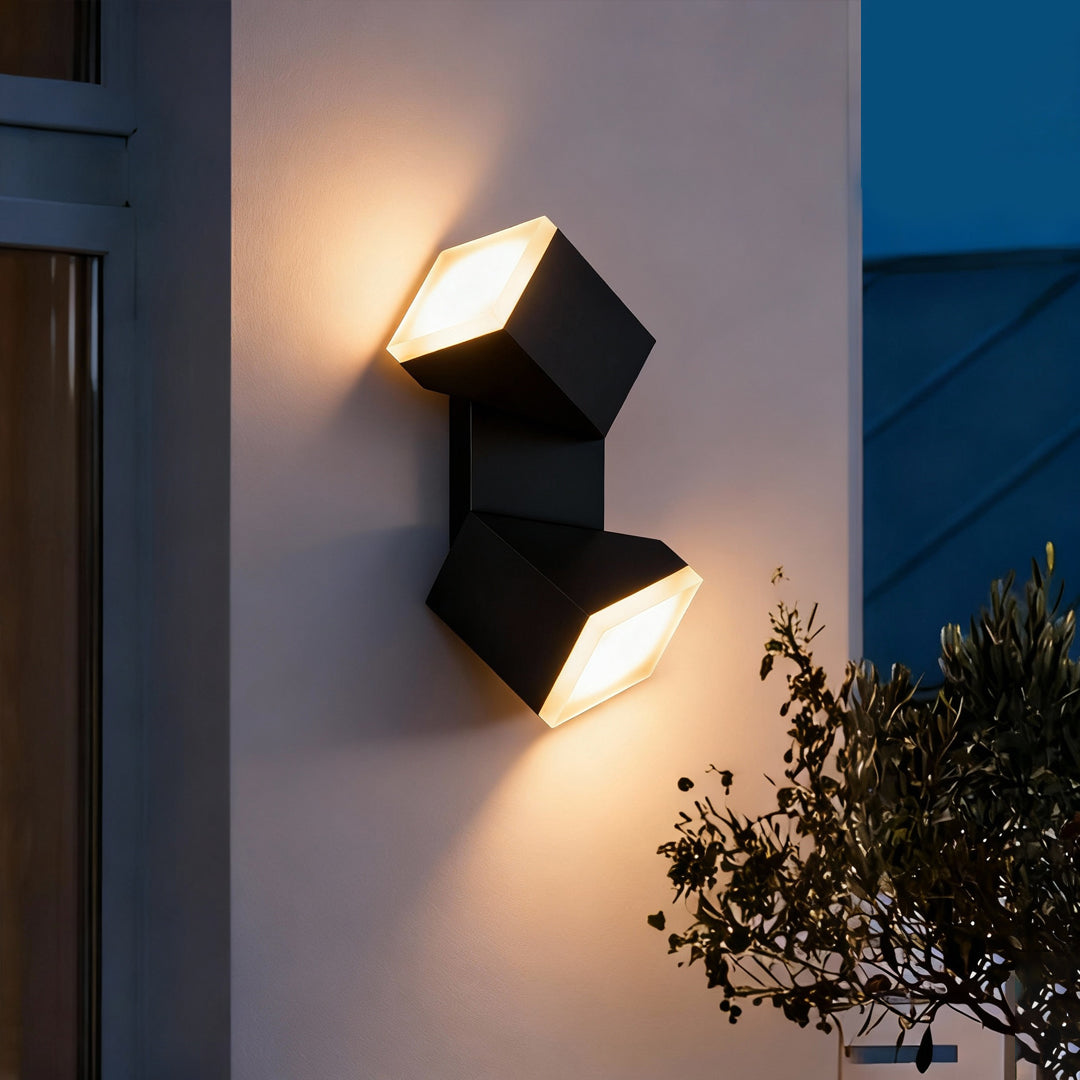 Axis Dual Cube Wall Lamp – Adjustable LED Outdoor Wall Light Fixture