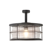 Coastal Cage Semi Flush Ceiling Light – Waterproof LED Outdoor Porch Patio Fixture