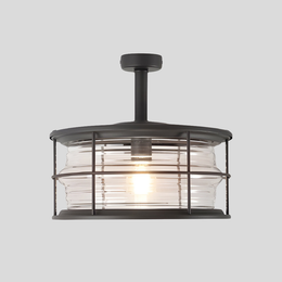 Coastal Cage Semi Flush Ceiling Light – Waterproof LED Outdoor Porch Patio Fixture